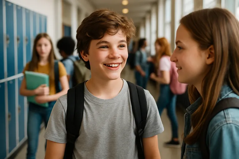 School en sociale wereld van kinderen van 12 jaar